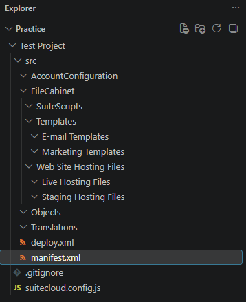 A screenshot of the project explorer